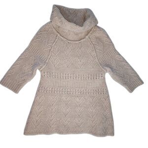 Anthropologie Sleeping on Snow Wool Angora Blend Cable Knit Sweater Sz XS